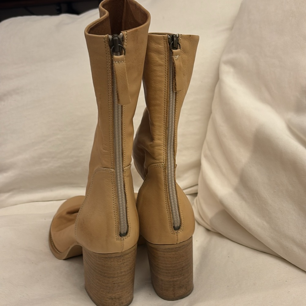 Free People beige calve height boots 39.5 - Picture 6 of 11